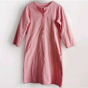 Peach Linen Tunic Dress Small